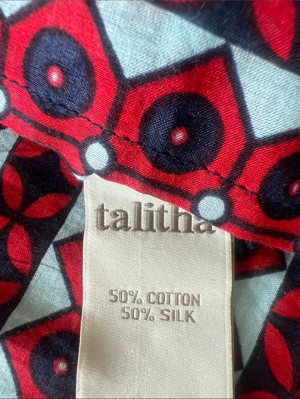Talitha Off-Shoulder Red Patterned Boho Peasant Top